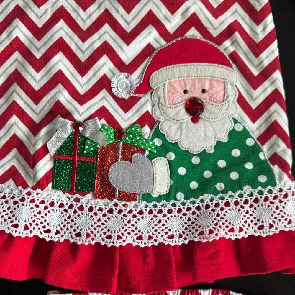 Bonnie Baby Holiday Santa Chevron Set